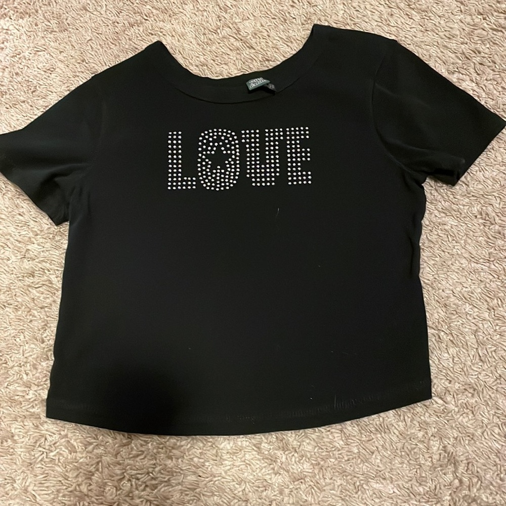 Black, Y2K, Short Sleeve, Crop top, from Target.